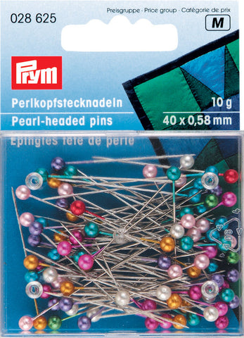 Perlkopf-Stecknadeln bunt sortiert 0,65x38 mm