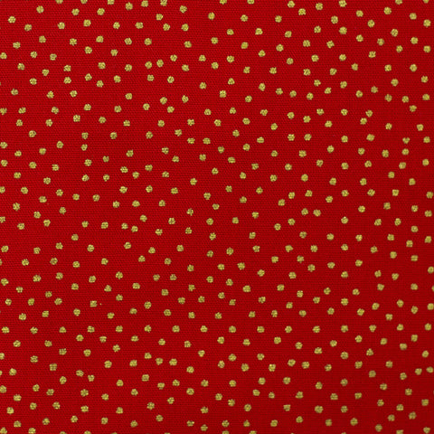 Baumwolle red gold dots
