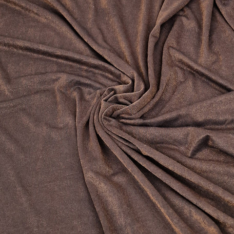 Stretch Baumwoll Viskose braun Glitzer