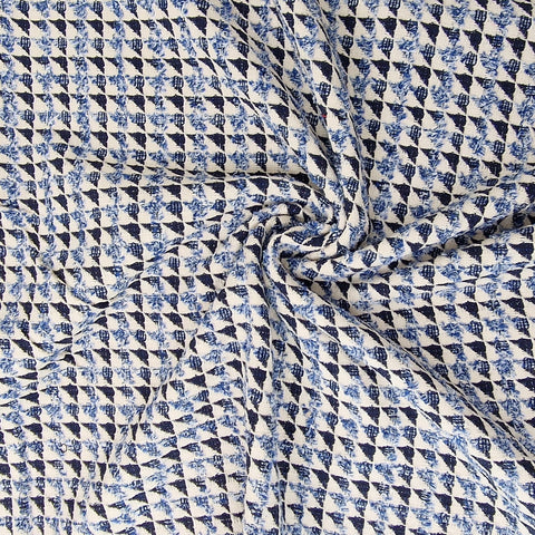 Strick blau beige gemustert