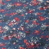 Viskose dunkelblau Blumen