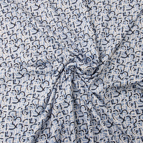 Viskose Graphyics dusty blue