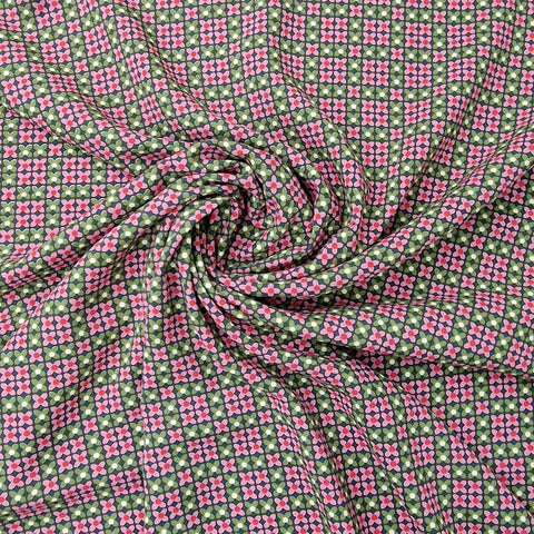 Baumwolle grün pink kariert