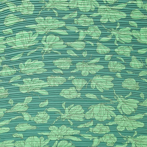 Plissee Jersey Green Flower