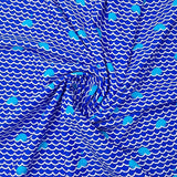 Lycra Badeanzugstoff blau Wal