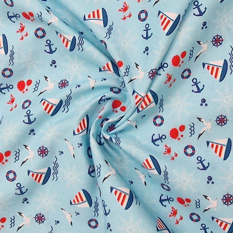 Baumwolle Poplin Maritim