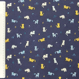 Baumwolle Poplin Cats Navy