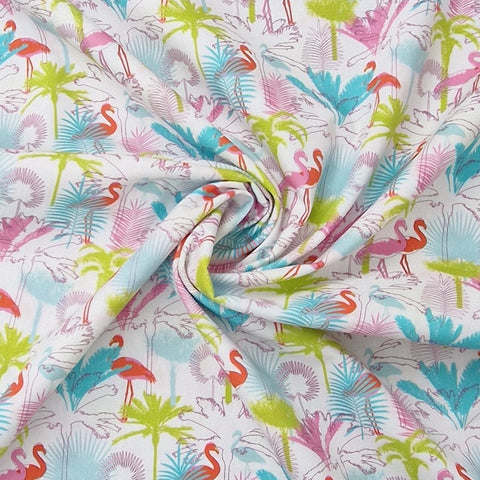 Baumwolle Palmen und Flamingo