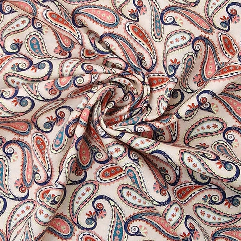 Baumwolle cream paisley