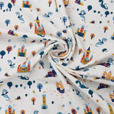 Baumwolle Dragon & Castle White