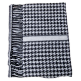 Mantelstoff / Mantelflausch Hahnentritt schwarz