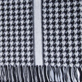 Mantelstoff / Mantelflausch Hahnentritt schwarz