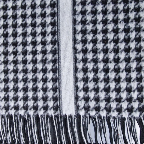 Mantelstoff / Mantelflausch Hahnentritt schwarz