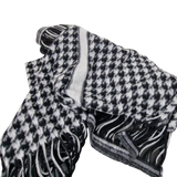 Mantelstoff / Mantelflausch Hahnentritt schwarz