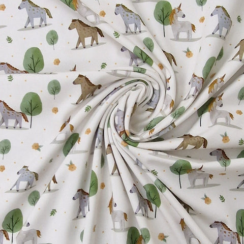 Baumwolljersey Einhorn Pferd