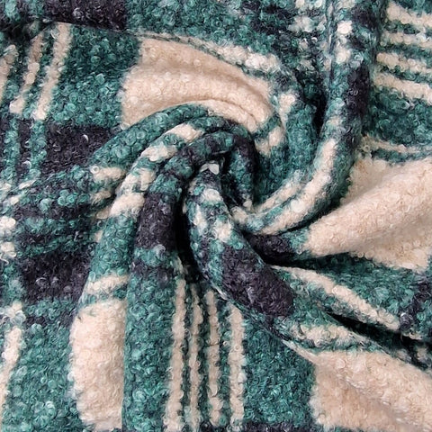 Boucle / Mantelstoff grün / schwarz