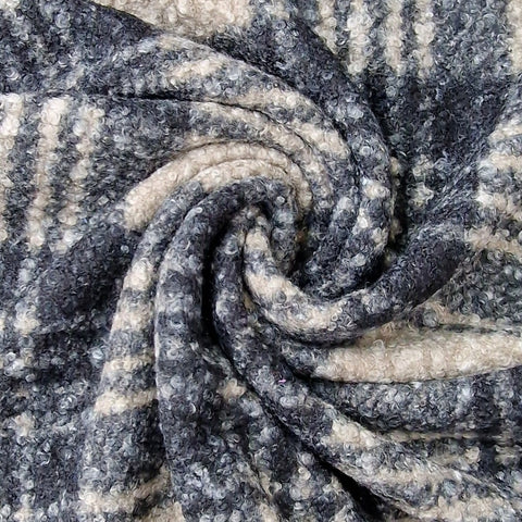 Boucle / Mantelstoff weiß / schwarz