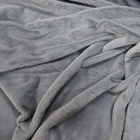 Fellimitat Plüsch Kurzhaar grau