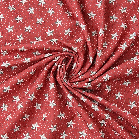 Baumwolle Poplin rote Sterne