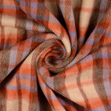 Mantelstoff / Mantelflausch karo lila orange