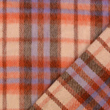 Mantelstoff / Mantelflausch karo lila orange