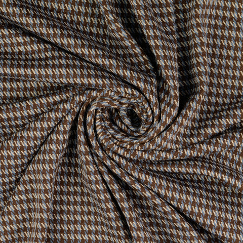 Strick Hahnentritt braun-blau