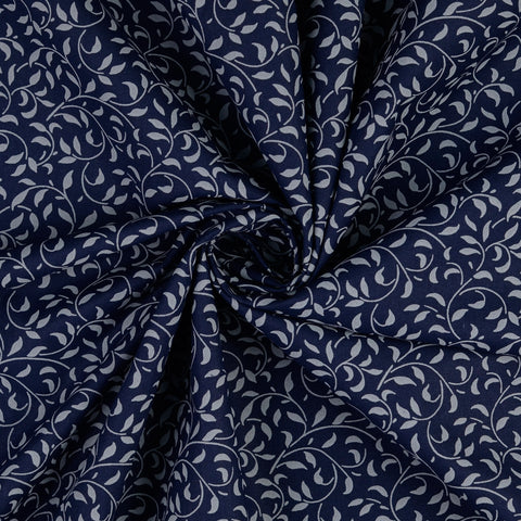 Baumwolle Cretonne Ranken dunkelblau