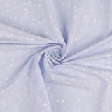 Modestoff Hellblau gestreift mit Blumen