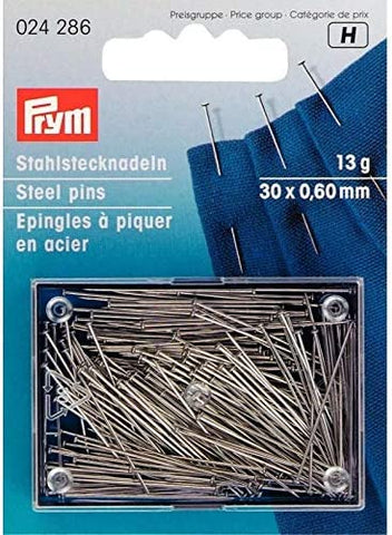 Prym 024286 Stecknadeln, 0,60 x 30mm, silberfarbig