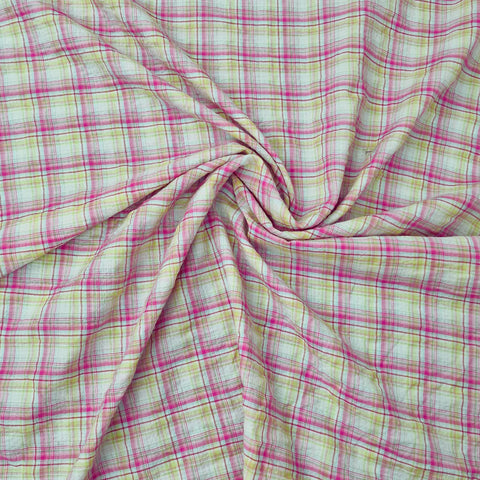 Seersucker pink grün kariert