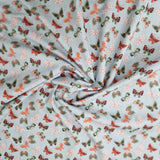 Baumwolle hellblau Schmetterlinge