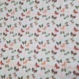 Baumwolle hellblau Schmetterlinge