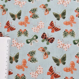 Baumwolle hellblau Schmetterlinge