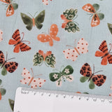 Baumwolle hellblau Schmetterlinge