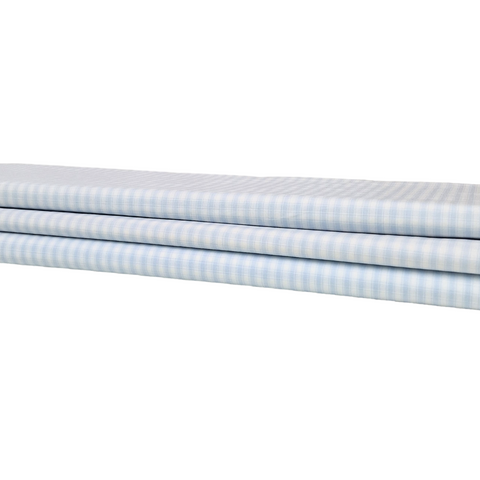 Baumwolle weiß blau kariert