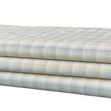 Baumwollstoff beige hellblau kariert