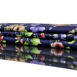 Baumwoll Satin Print Navy