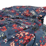 Viskose dunkelblau Blumen