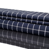 Baumwolle Popeline dunkelblau mit weißen Karos