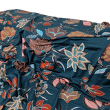 Viskose Jersey petrol Flowers