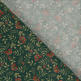Baumwolle Poplin Holly and Berries Green