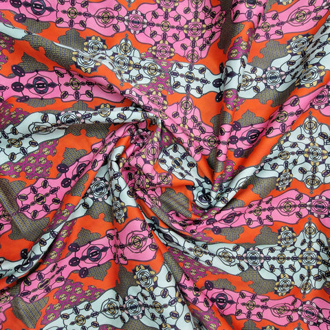 Baumwoll Satin Ornamente pink