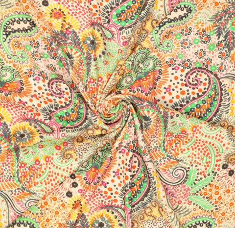 Viskose Poplin Stretch Paisley