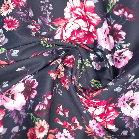 Baumwolle Blumen dunkelblau