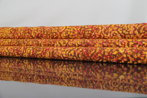 Viskose Druck braun pink senf