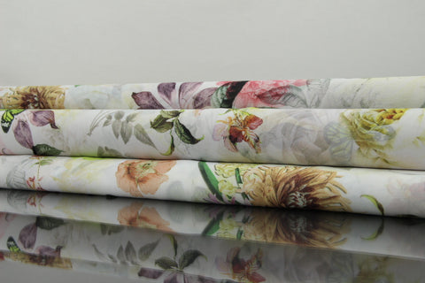 Chiffon Blumenmuster Schmetterlinge bunt