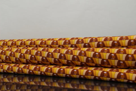 Viskose Druck braun 70er Retro klein