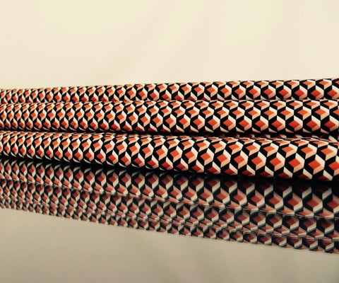 Viskose Druck schwarz braun creme grafisch