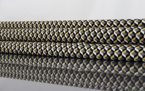 Viskose Druck schwarz oliv creme grafisch