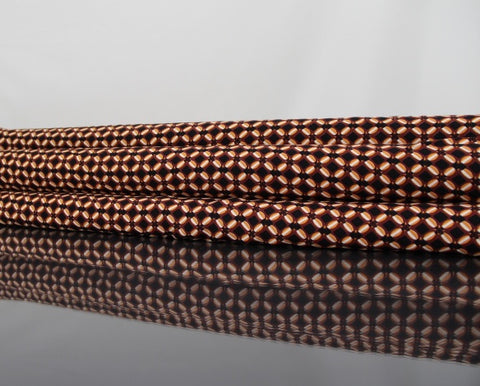 Viskose Druck schwarz braun senf Retro